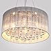 LightInTheBox Modern Silver Crystal Pendant Light in Cylinder Shade Drum Style Home Ceiling Light Fixture Flush Mount Pendant Light Chandeliers Lighting for Bedroom Living Room Dining Room Guest Room