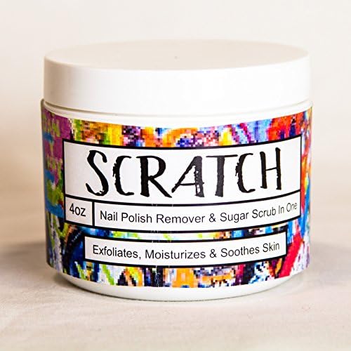 NEW Piggy Polish 'Scratch' Sugar Scrub & Nail Polish Remover in One, Exfoliates, Moisturizes & Soothes Skin While Removing Nail Polish, Healthy Ingredients, 4 oz jar