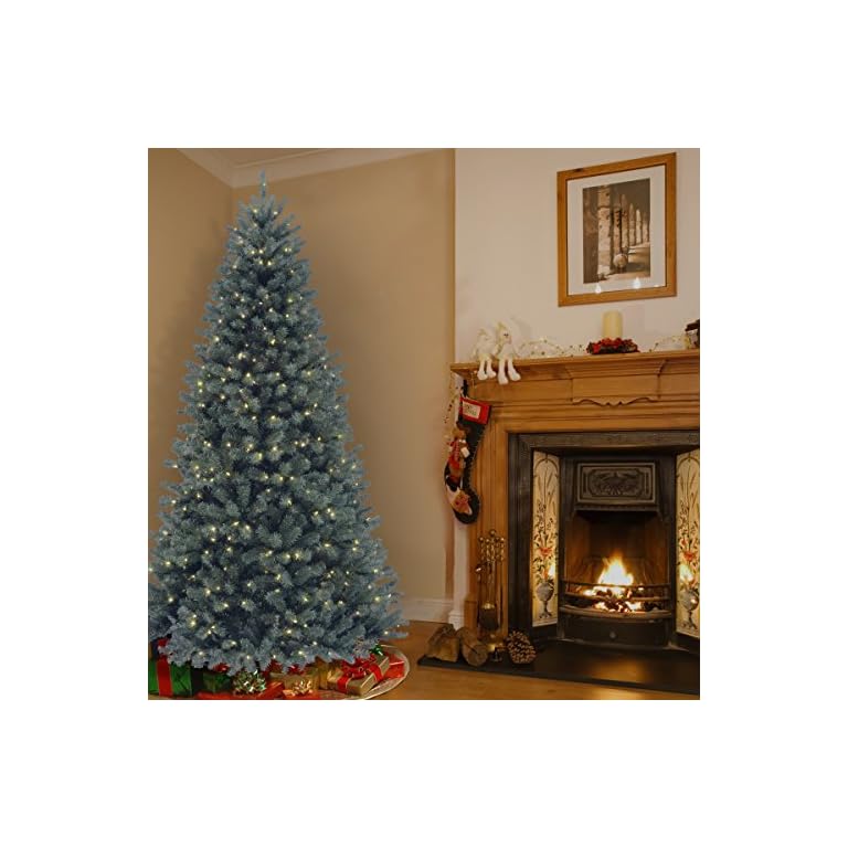 National Tree 7.5 Foot North Valley Blue Spruce Tree with 700 Clear