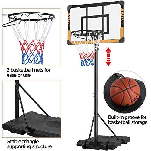 Yaheetech Portable Basketball Hoop System Basketball Goals Set Freestanding Basketball Stand 28