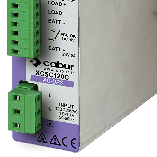 ASI XCSC120C DIN Rail Power Supply, Integrated Battery Charger, 120 VAC