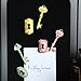 NIKKY HOME Shabby Chic Pewter Keys and Locks Shape Refrigerator Magnets Set of 6 Pink, Green, Yellow