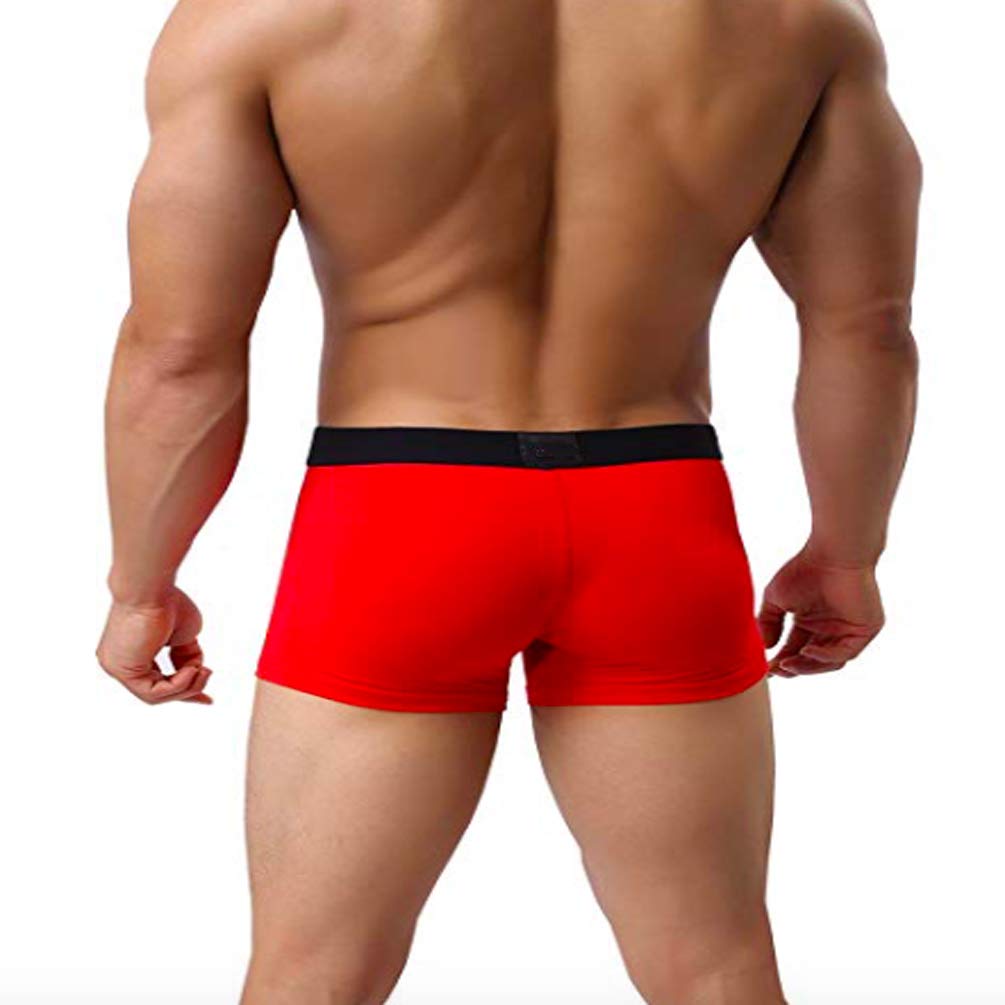 YCandJY Boxer Briefs Mens Underwear Men Pack Soft Cotton Open Fly Underwear Red