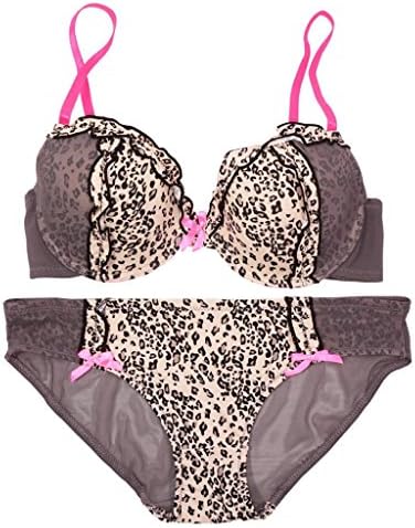 2-Pc Women's Ruffle Leopard Bra & Panties Set