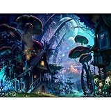 UPMALL DIY 5D Diamond Painting by Number Kits, Full Drill Crystal Rhinestone Embroidery Pictures Arts Craft for Home Wall Decoration Alice in Wonderland Places 15.75×11.81 inches