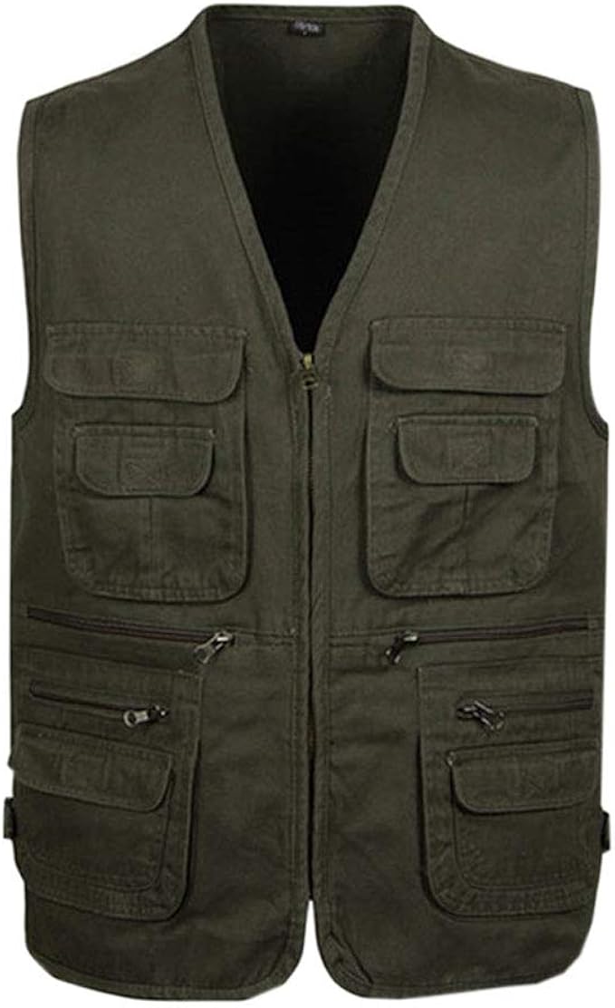 Gilet d'ext?�rieur d?�contract?� pour photographe avec plusieurs poches en coton pour homme 