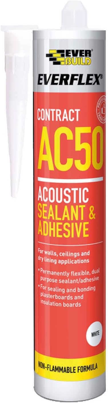 Everbuild Everflex AC50 Contract Acoustic Sealant and Adhesive White 380 ml