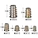 TecUnite 100 Pieces M4/ M5/ M6/ M8/ M10 Zinc Alloy Furniture Hex Socket Screw Inserts Threaded Insert Nuts Assortment Tool Kit for Wood Furniture (6 Size)