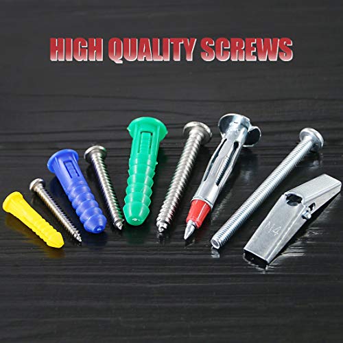 Hilitchi 122 Piece Plastic Self Drilling Drywall Hollowwall Anchor Molly Bolt Toggle Bolt with