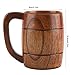 Huhushop Yosoo 350mL Wooden Beer Mugs,Handmade Retro Brown Drinkware with Handle for Wine/Coffee/Tea Gift Drinking Cup for Men/Women