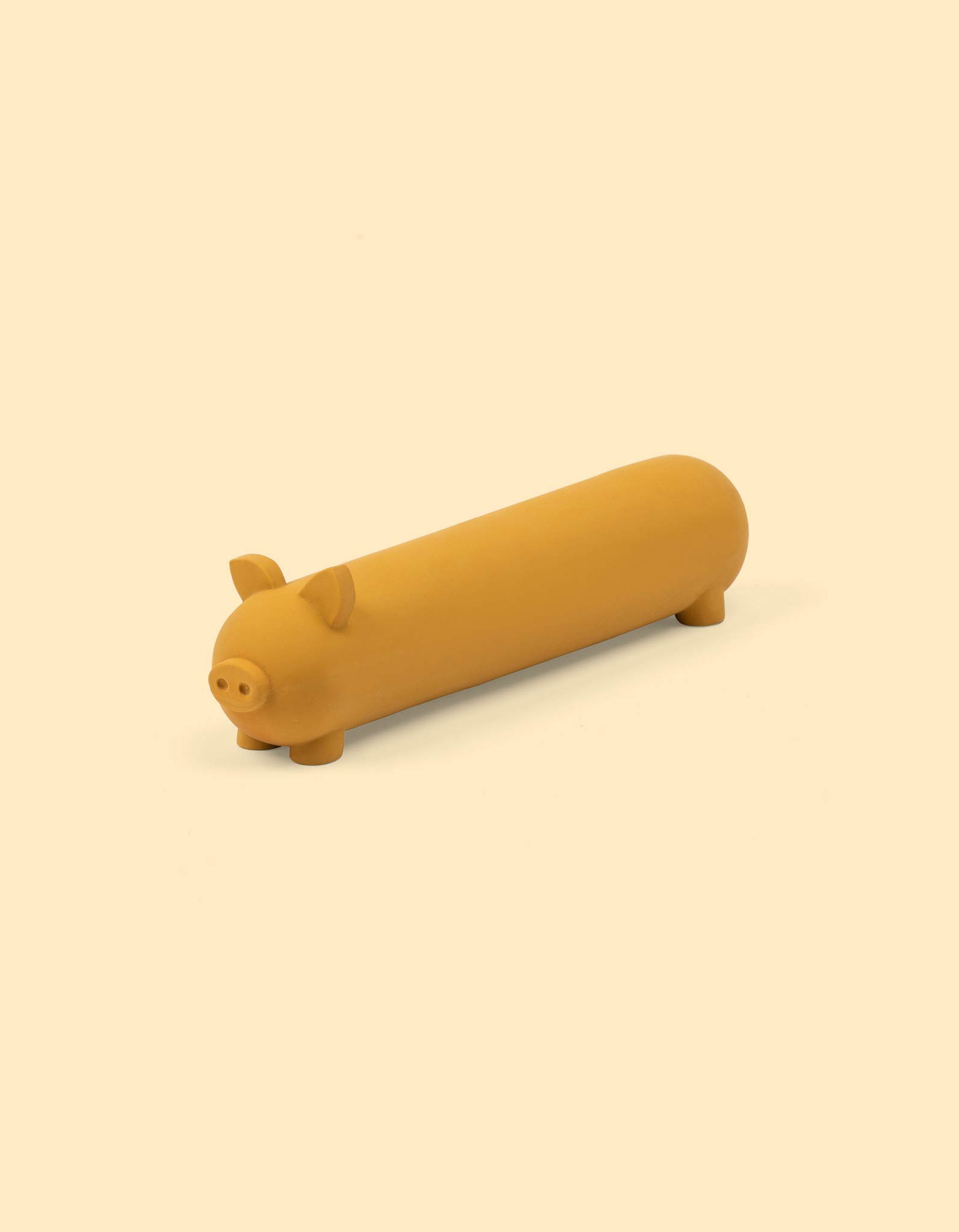 United Pets DF0963GL Pigs - Wursty Latex Dog Toy - 0.13 kg, Mustard Brown