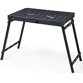 OLBRUS Welding Table Foldable Work Bench, Black | 1000LBS Capacity Heavy-Duty Steel Folding Work Table with Fixture Holes, 33.4"L&times;23.8"W, Ideal for Welding, Assembly &amp; Repair