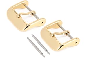 Wellfit 2 Pack Watch Straps Bands Buckle Replacement, Watch Band Clasp, Choice of Color and Size, Vacuum PVD Finish