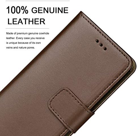 ameego Premium Genuine Real Leather Slim Wallet Flip Stand Case Cover for Samsung Galaxy A7 2015 (5.5") - Brown - Image 3