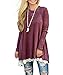 WEKILI Women's Tops Long Sleeve Lace Scoop Neck A-line Tunic Blouse Red XL/US 16-18
