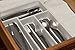 KD Organizers Kitchen Silverware Drawer Organizer with Angled Dividers: Large Plastic Storage Tray with Slanted Inserts for Utensils, Bathroom Accessories or Office Supplies