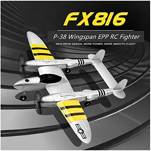 Remote Control Airplane Drone F X-816 P38 2.4 GHz Wingspan RC Fighter Simulation Aircraft RC Plane Model Toy Two-channel for Beginners and Kids Gift, Cool Appearance, 17X13X3.1inch (Sliver)