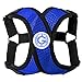 Gooby - Comfort X Step-in Harness, Choke Free Small Dog Harness with Micro Suede Trimming and Patented X Frame, Blue, Medium