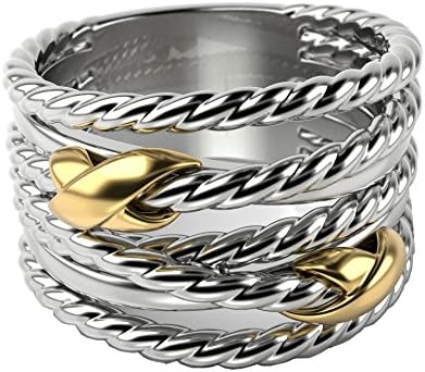 Gempara Designer Inspired Double X Crossover Ring with tipple Coated 18K Gold over Silver (7)