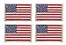 ID #1048 Lot of 4 US USA American Flag Embroidered Iron On Applique Patch
