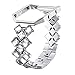 bayite Stainless Steel Bands with Frame Compatible Fitbit Blaze, Rhinestone Bling Replacement Accessory Straps Women, Silver