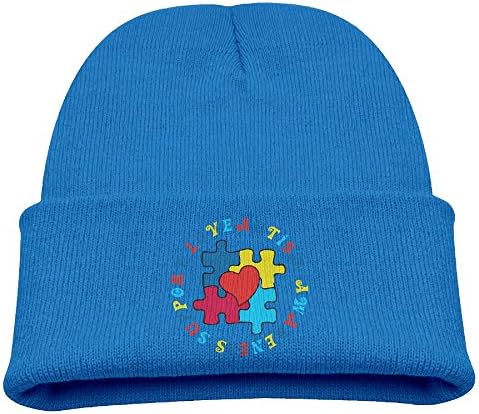 RFYSQC WPOSG Autism Awareness Support Love Gift Boys Girls Child Cute Knit Beanies Hats Watch Hats Warmer Royalblue