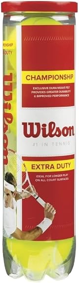Wilson Championship Extra Duty 4Tball Tennis Balls Yellow One Size view 4