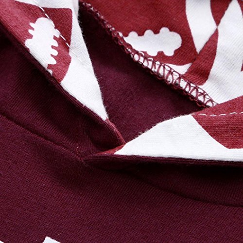 CSSD Toddle Infant Baby Boy Girl Letter Hoodie Tops+Pants Football Outfit Clothes Set 6M-4T (70, Wine)