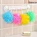 Mesh Pouf Bath Sponge with Loop - Mini Shower Loofahs,Long Lasting Bathing Exfoliator (Multi- Color,8 Pack)