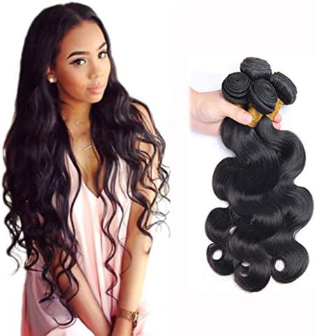 Wendy Hair 8A Grade Full Head 100% Unprocessed Brazilian Hair Weft Extensions Body Wave 3 Bundles Deal 16 18 20 inch 300g Natural Color Hair Extensions Weaves For Black Women