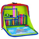 Creative Kids Travel Fun Desk â€“ Portable Car Seat Tray Organizer w/Drawing Coloring Set â€“ Backpack Activity Station w/Storage for Tablet, Crayons, Crafts & Other Road Trip Supplies - 30 Piece Kit