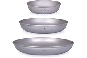Boundless Voyage Ultralight Titanium Pan Dish Plate with Carry Mesh Bag Outdoor Camping Tableware Cookware Mess Kit