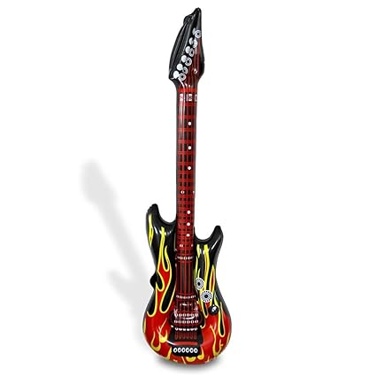 Paul Import aufblasbare Gitarre / Luftgitarre ca. 100 cm Flammendesign 714