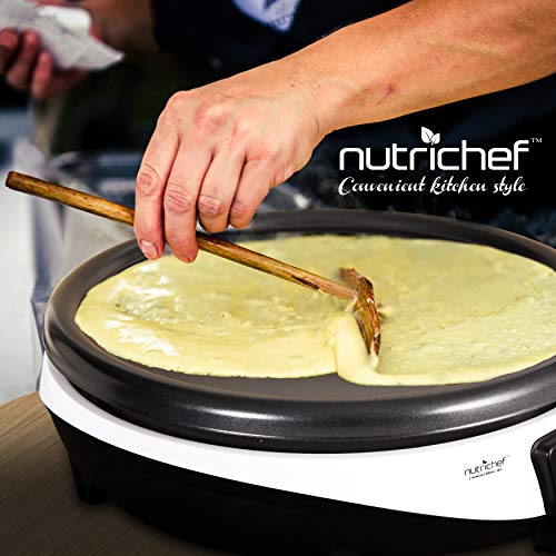 image for NutriChef Electric Griddle & Crepe Maker - Nonstick 11.8 Inch Hot Plat