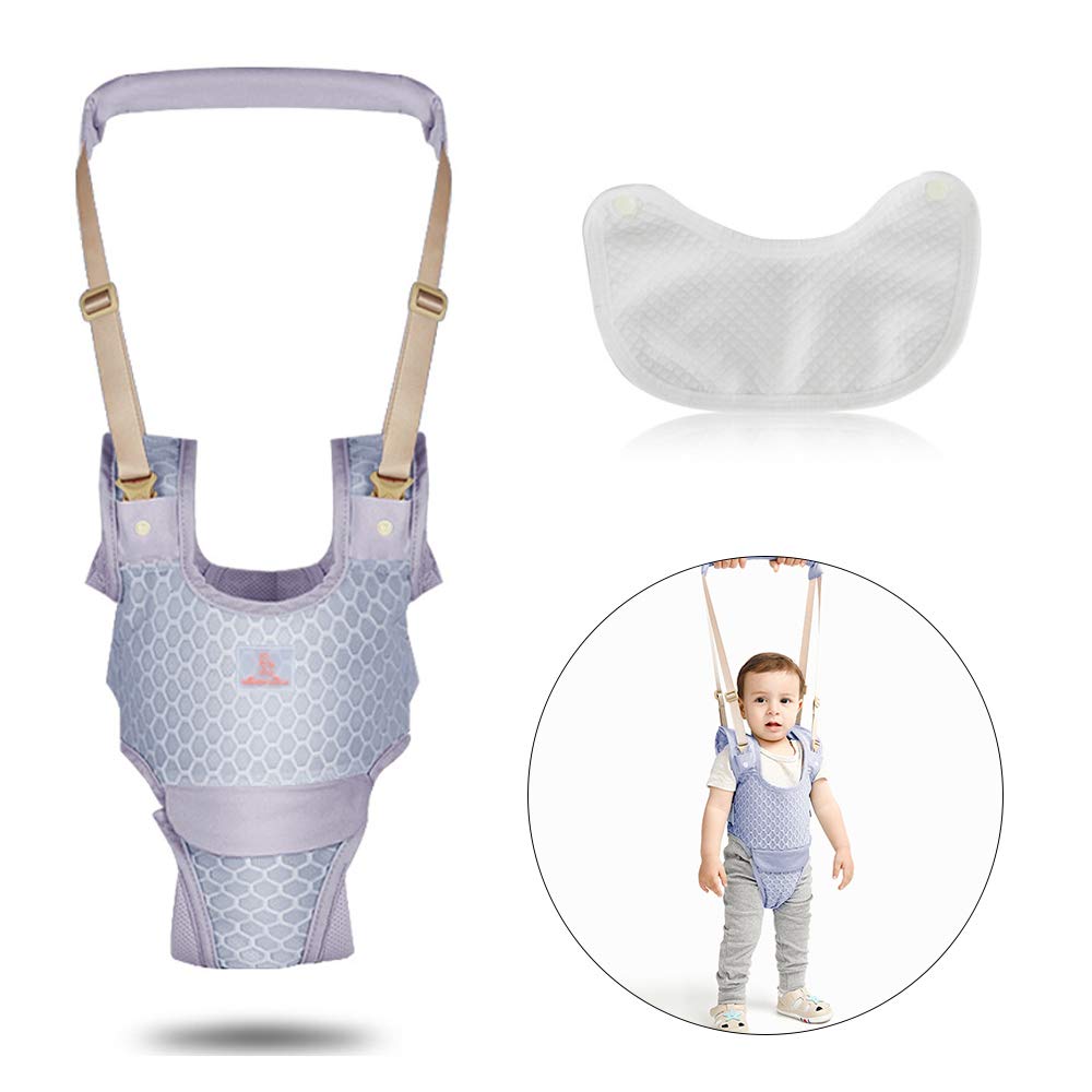 Baby Walking Harness, Adjustable Baby Walker Sit to Stand Learning Helper Mesh Breathable Hand-held Assistant with Detachable Crotch Safety Lifting & Pulling for Toddlers Infant Kids (Grey)