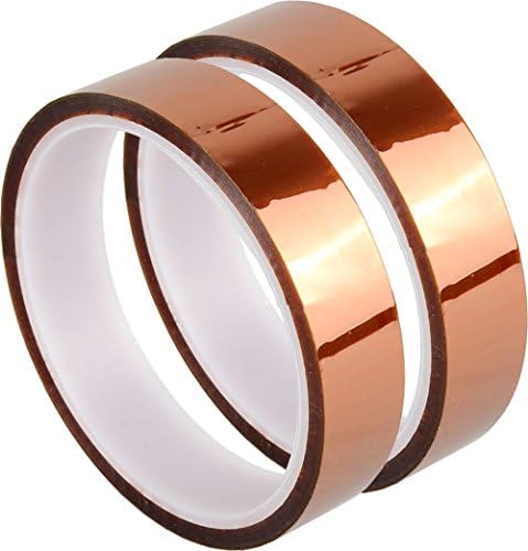 Pack of 2 Rolls (15mm) Kapton High Temperature Heat Resistant, Polyimide Film Adhesive KAPTON-TAPE-2-Pack