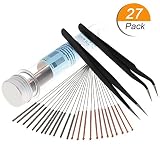 3D Printer Nozzle Cleaning Tool Kit - 0.4mm 0.35mm Needles Tweezers Filament Clog Cleaner Accessories Part Drill Bits 27pcs Mika3D