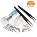 3D Printer Nozzle Cleaning Tool Kit - 0.4mm 0.35mm Needles Tweezers Filament Clog Cleaner Accessories Part Drill Bits 27pcs Mika3D primary