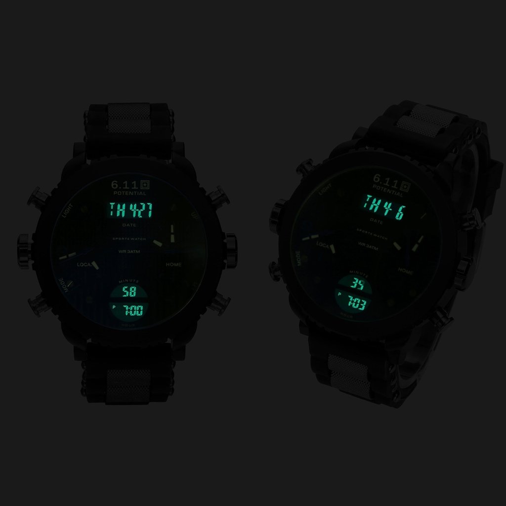 Top Plaza Men's Digital Electronic Silicone Band Waterproof LCD Sport Watch Casual Quartz Military Multifunction Back Light 30M Water Resistant Calendar Month Date Day-Red