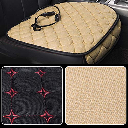 PER Car Seat Heating Pad Cushion Vehicle Seat Heater Adjustable Temperature With Cigarette Lighter Plug For Winter 52×45 CM