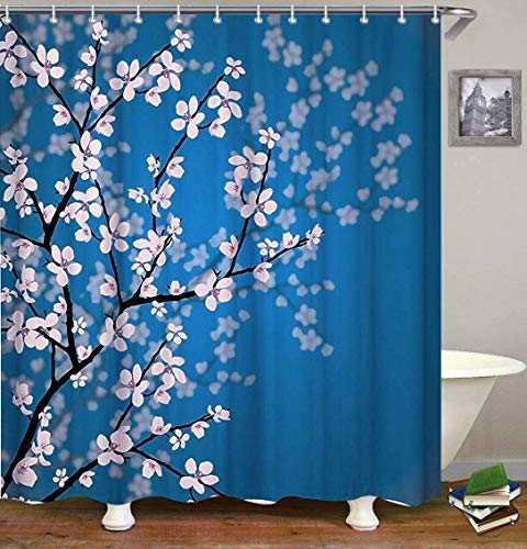 True Holiday Shower Curtain Fabric Polyester Waterproof hower Curtain Liner with 12 Curtain Hooks 72"X72" Cherry