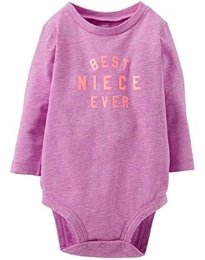 Baby Girls' Slogan Bodysuit (Baby) Purple