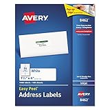 Avery Mailing Address Labels, Inkjet Printers, 1,400 Labels, 1-1/3 x 4, Permanent Adhesive (8462)