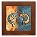 CafePress - Kokopelli Fire & Ice (NEW) - Framed Tile, Decorative Tile Wall Hanging