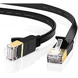 UGREEN Ultra Durable High Performance Flat Cat7 Shielded Ethernet Patch Cable 10Gbps 600Mhz S/STP Molded Network Lan Cable Stranded Copper, 3ft/1m