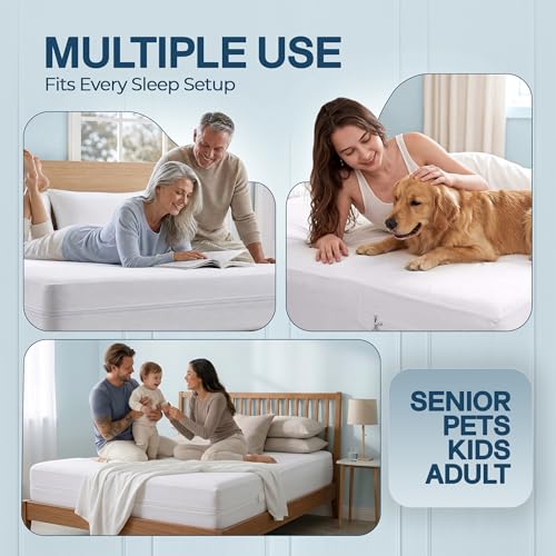 Beddora Zippered Mattress Encasement Queen - 100% Waterproof and Bed Bug Proof Mattress Protector - Absorbent, Six-Sided Mattress Cover