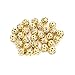 Linsoir Beads Round Crystal AB Stones Spacer Beads Gold Plated Hollow Metal Bracelet Beads 6mm Pack of 30 Pieces