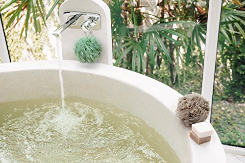 À LA PAIX Exfoliating Loofah Bath & Shower Fluffy Mesh Sponge Pouf - XL 70 gram Lufa Set of 6 (3 Spa colors)-Body & Back Scrubber Loufa for bathing-Bulk Luffa Sponges for Women & Men - Thumbnail 5