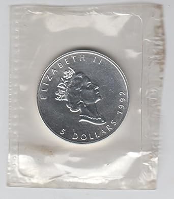 Amazon Com 1992 Canada Silver Maple Leaf 1 Oz Coin 9999 Fine Brilliant Uncirculated Collectible Coins