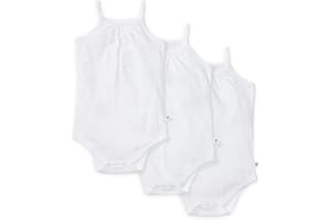 Burt's Bees Baby Girls' One-Piece Organic Cotton Camisole Bodysuits, 3-Pack